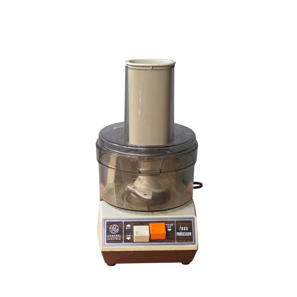 Vintage General Electric Food Processor FP-1‎ Woodgrain Retro Brown Cream 380W